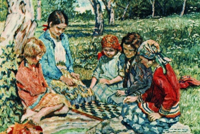 Николай Богданов-Бельский. Летний день (фрагмент). 1931