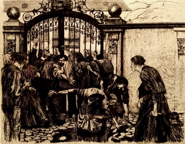 Кете Кольвиц. Восстание силезских ткачей. Штурм. 1898