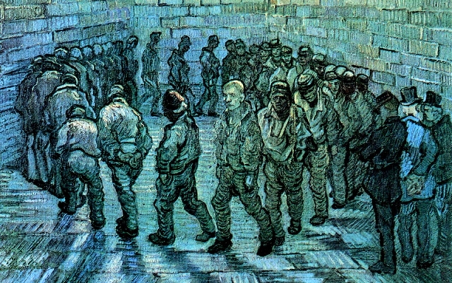 Винсент Ван Гог. Прогулка заключенных (фрагмент). 1890