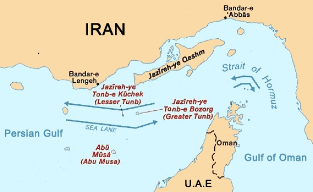 Карта Ормузского пролива