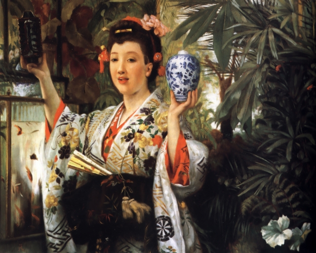 Джеймс Тиссо. Девушка, держащая японские изделия. 1865
