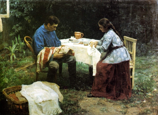 Николай Касаткин. Рабочая семья Что его ждет. 1891