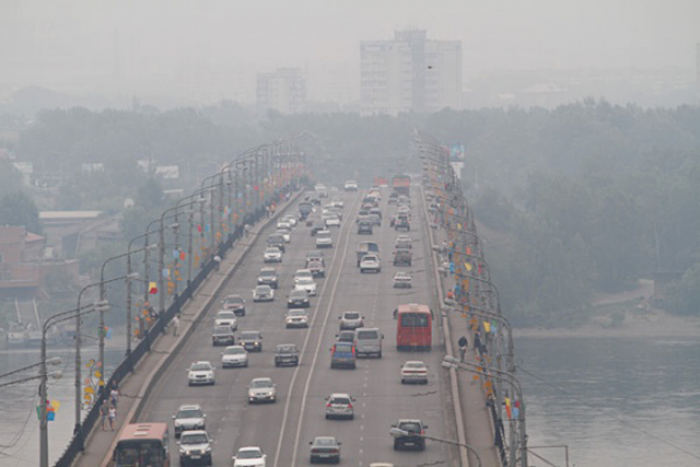 В Красноярске зафиксировали повышенное задымление воздуха из-за пожаров