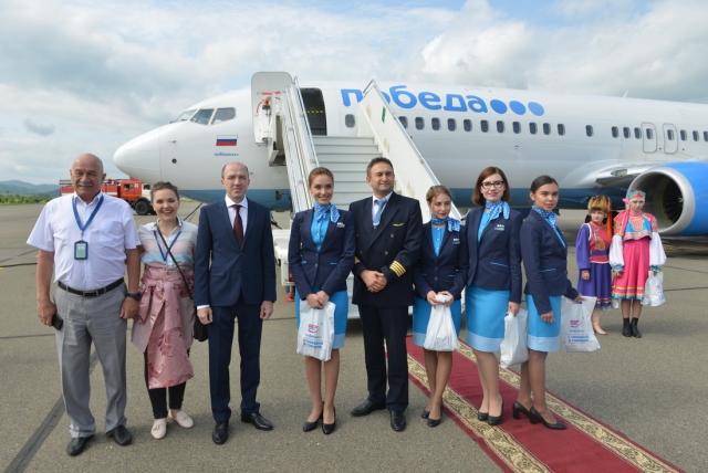 В столицу Республики Алтай прилетел первый самолёт компании «Победа»