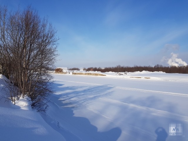Устье реки Повракулки зимой. Здесь была зимняя стоянка пленных шведских кораблей