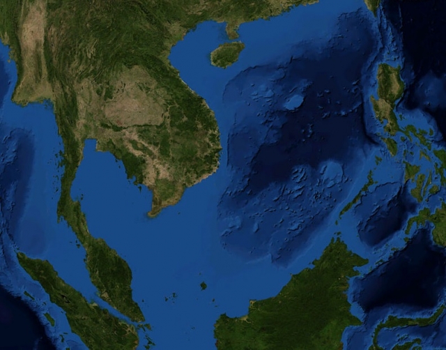 Южно-Китайское море .Спутниковый снимок 