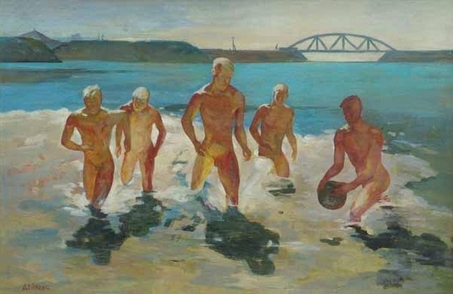 Александр Дейнека. Мальчики, выбегающие из воды. 1930-1935