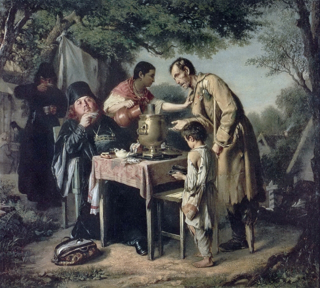 Перов Василий Григорьевич. Чаепитие в Мытищах, близ Москвы. 1862