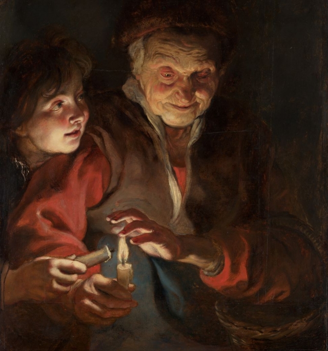 Питер Пауль Рубенс. Старуха и мальчик со свечами. 1616