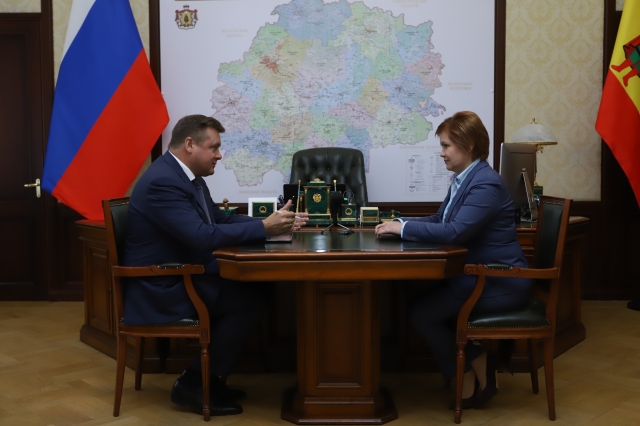 Встреча Николая Любимова с новым мэром Рязани Еленой Сорокиной