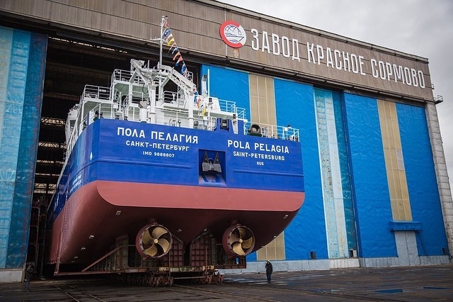 В Нижнем Новгороде спущен на воду сухогруз «Пола Пелагия»