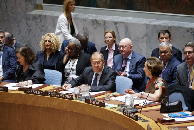 Глава МИД России Сергей Лавров на заседании Совета Безопасности ООН