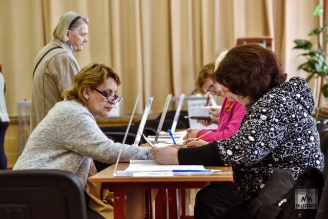 Работа избирательного участка в Москве 