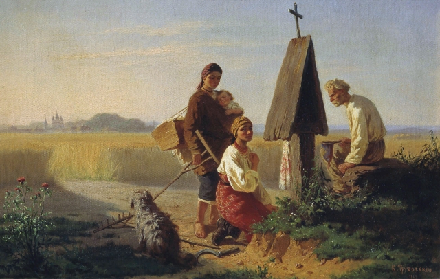 Константин  Трутовский. Сбор на церковь. 1863