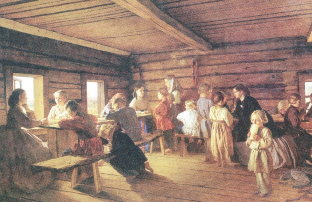 Александр Морозов. Сельская бесплатная школа. 1865
