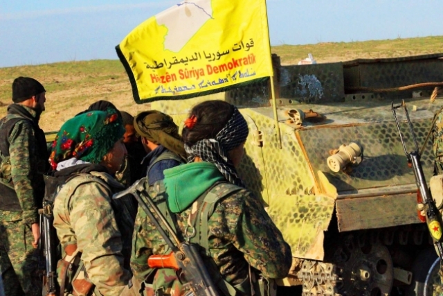 Курдские бойцы в СДС 