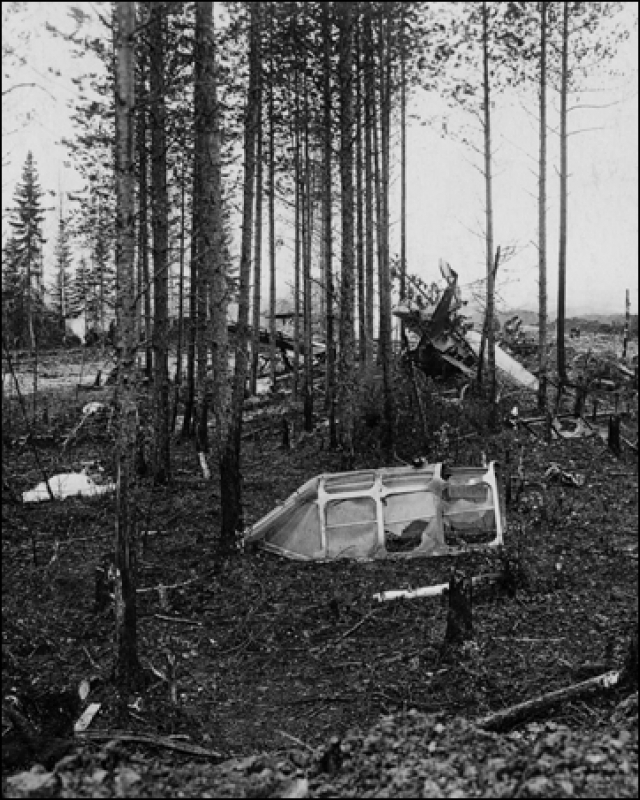 Место катастрофы под Архангельском самолета на котором летел в Москву Т. Антикайнен. 10 октября 1941