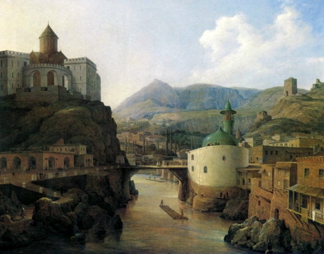 Никанор Чернецов. Метехский замок и татарская мечеть в Тифлисе. 1831