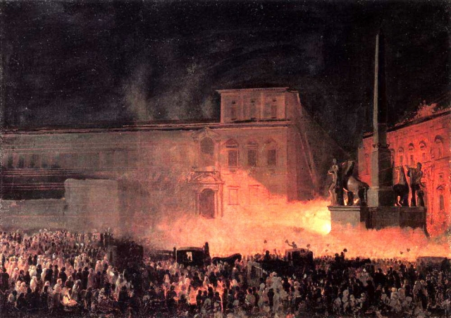 Карл Брюллов. Политическая демонстрация в Риме (эскиз). 1850