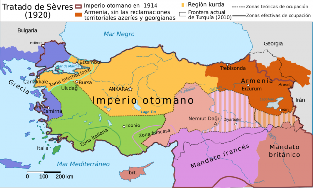 Раздел Турции по Севрскому мирному договору 
