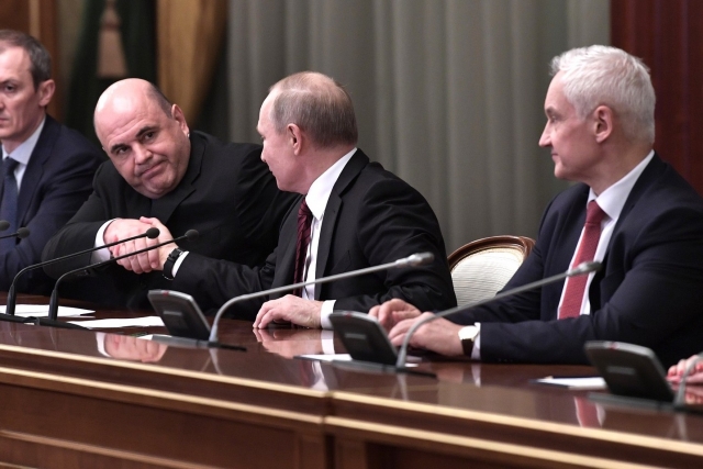 На встрече с членами правительства. Михаил Мишустин, Владимир Путин и Андрей Белоусов