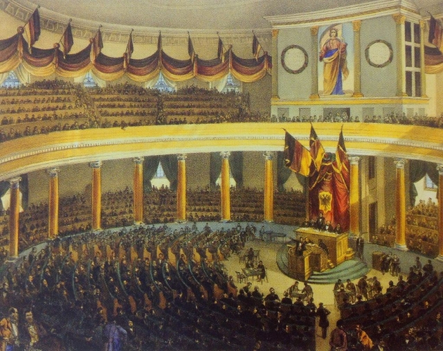 Немецкое национальное собрание встретилось в Паульскирхе во Франкфурте в 1848