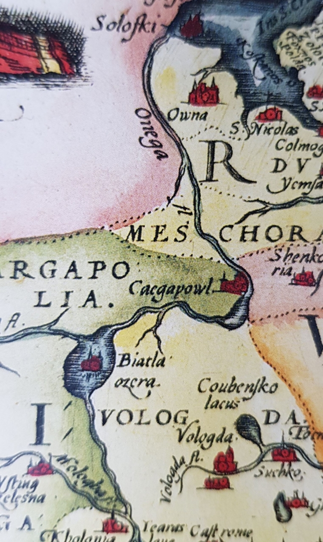 Каргополь на английской карте «Описание России, Московии и Тартарии» Энтони Дженкинсона. 1562 год