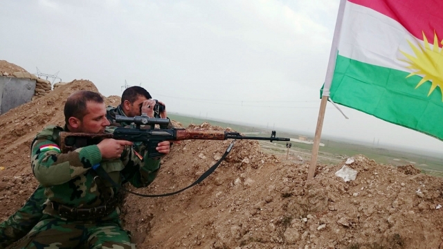 Позиции курдских солдат 