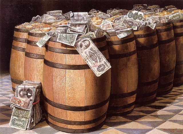 Виктор Виктор Дюбрей. Деньги в бочках. 1897