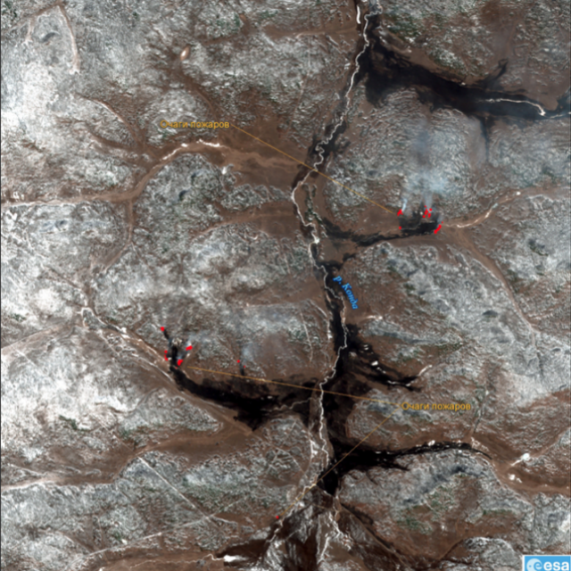 Пожарная обстановка на космических снимках Бурятии и Забайкалья 