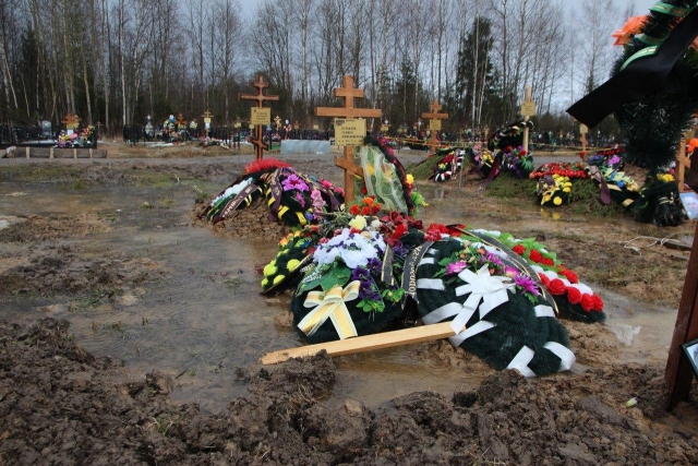 В Костромской области затопило кладбище