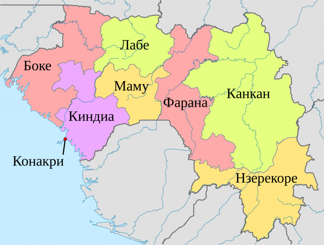 Карта Гвинеи 