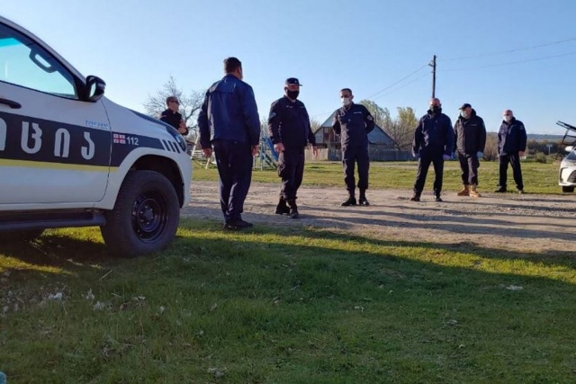 Полиция Грузии контролирует режим самоизоляции в селе Хидискури 