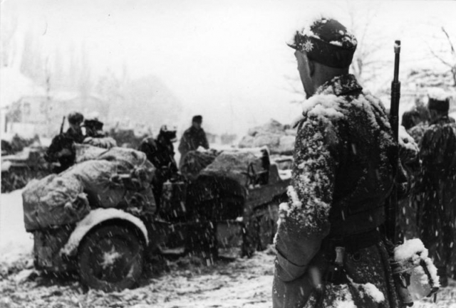 Солдаты 1-й горнострелковой дивизии вермахт. 22 декабря 1942 года