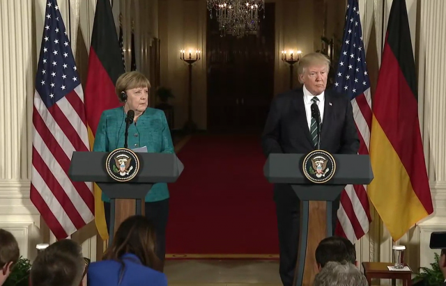 Канцлер Германии Ангела Меркель и президент США Дональд Трамп 