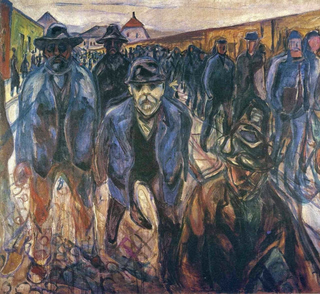 Эдвард Мунк. Рабочие на пути домой. 1914