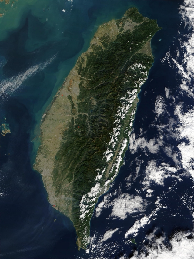 Тайвань. Снимок из космоса 