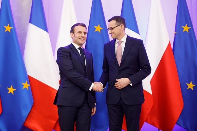 Встреча премьер-министра Моравецкого с президентом Франции Эммануэлем Макроном 