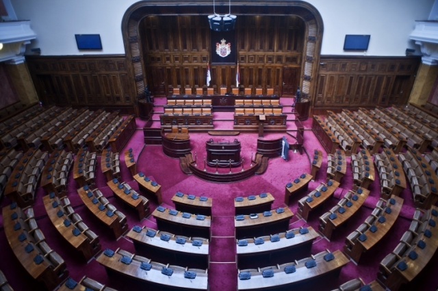 Зал заседаний сербского парламента