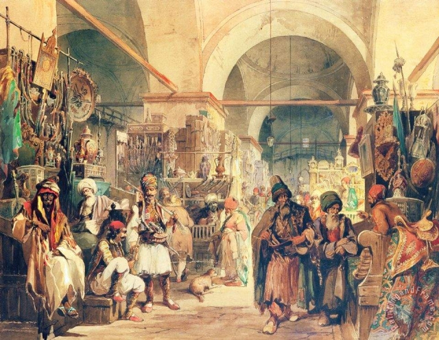 Амедео Презироси. Турецкий базар. XIX век