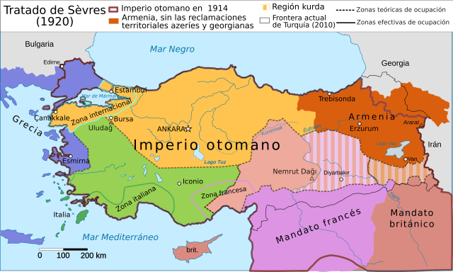 Partição da Turquia suposta ao abrigo do Tratado de Sèvres