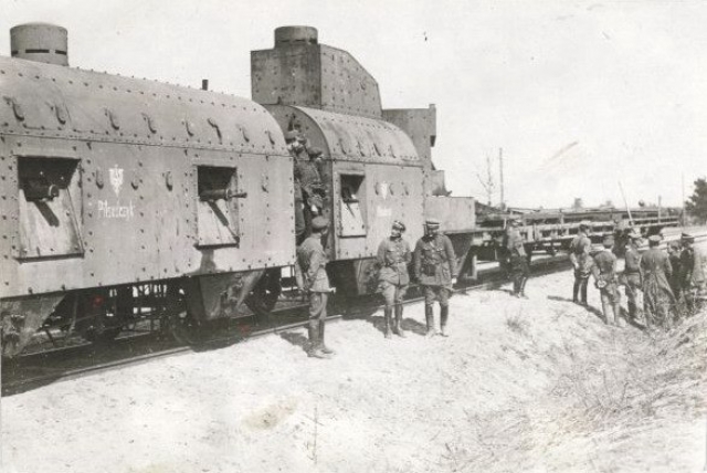 Trem blindado "Pilsudchik" nas proximidades de Kiev.  1920