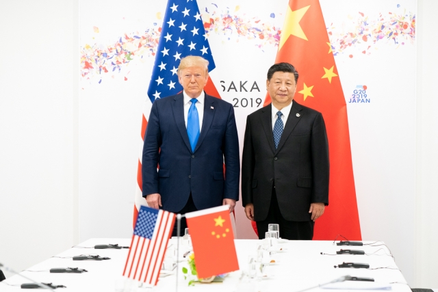 Donald Trump e Xi Jinping.  2019