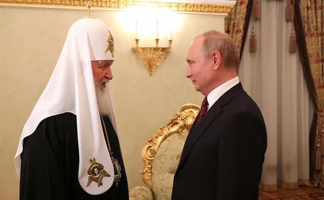 Патриарх Кирилл и Владимир Путин 