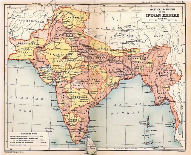 Британская Индия и туземные княжества в 1909 году