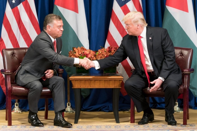 Король Иордании Абдалла ибн Хусейн и президент США Дональд Трамп