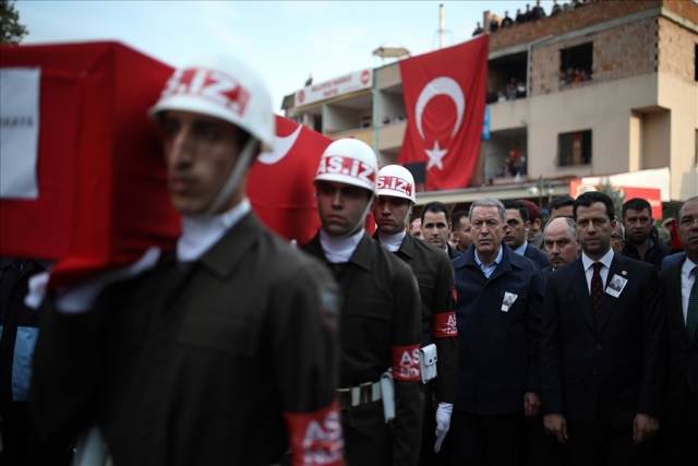 Похороны турецкого военнослужащего, погибшего в Идлибе