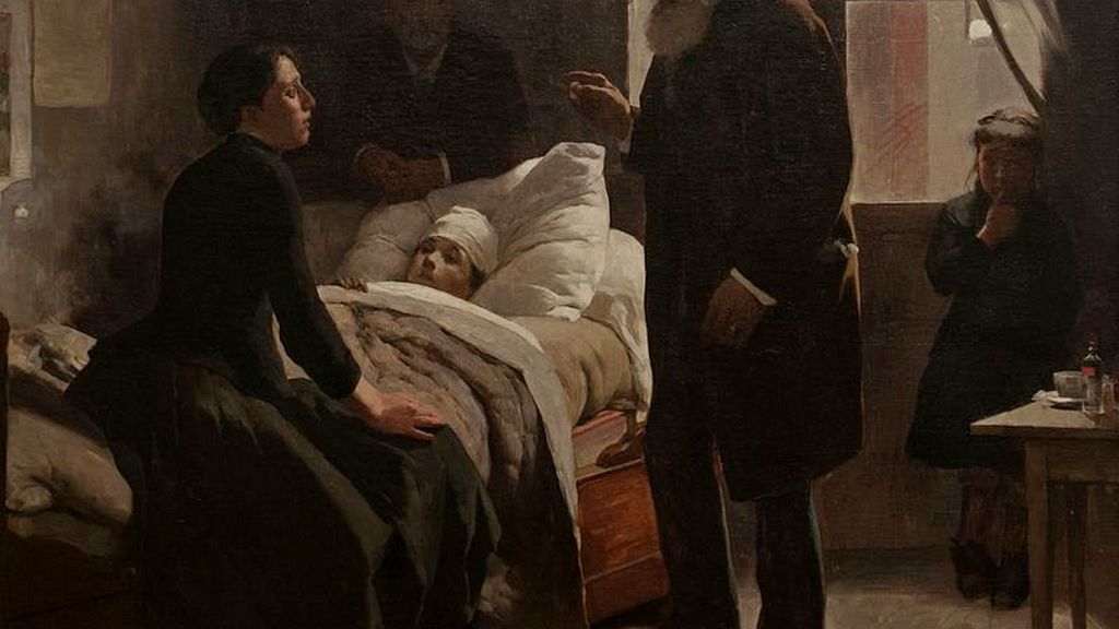 Артуро Микелена. Больной ребенок (фрагмент). 1886