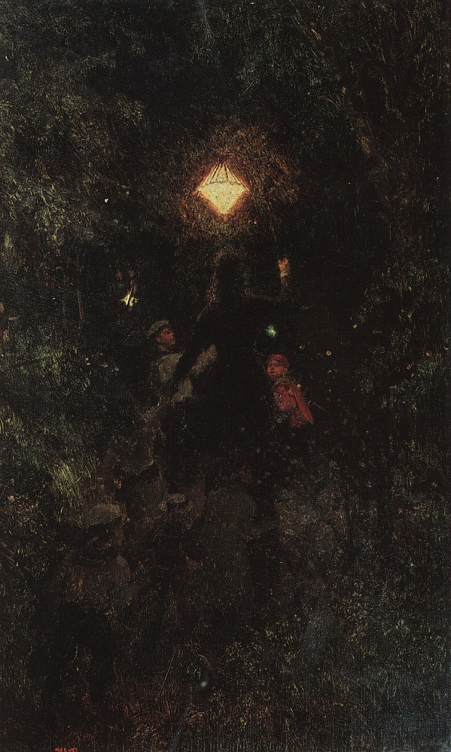 Илья Репин. Прогулка с фонарями. 1879