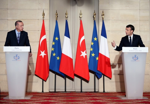 Встеча Таипа Эрдогана и Макрона в Париже. 2017 